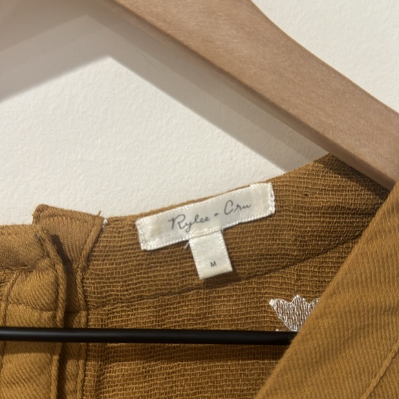 • Rylee and Cru • Women’s Alice Tulip Embroidered Midi Dress Ginger Brown White - Picture 6 of 6